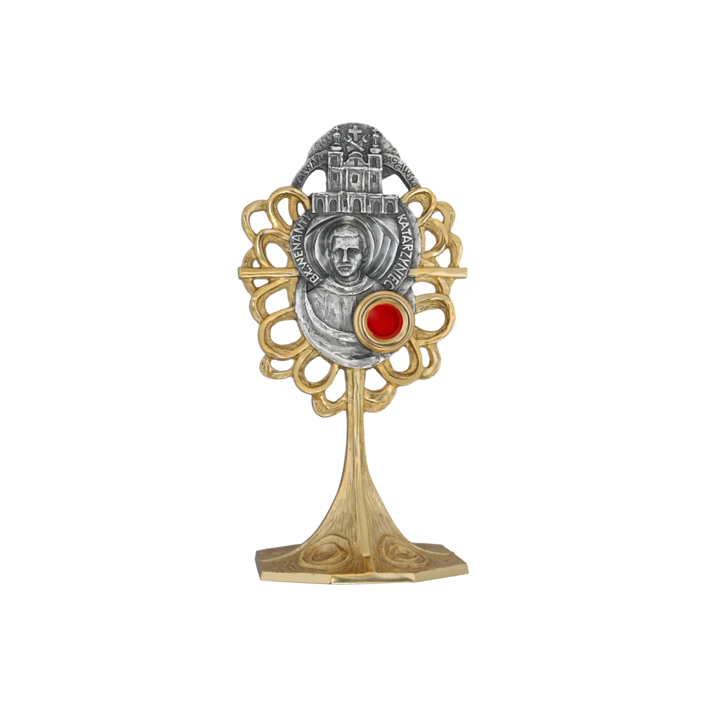 Relikwiarz sługi Bożego Wenantego Katarzyńca – franciszkanina, patrona osób w trudnościach finansowych i przyjaciela św. Maksymiliana Kolbego.